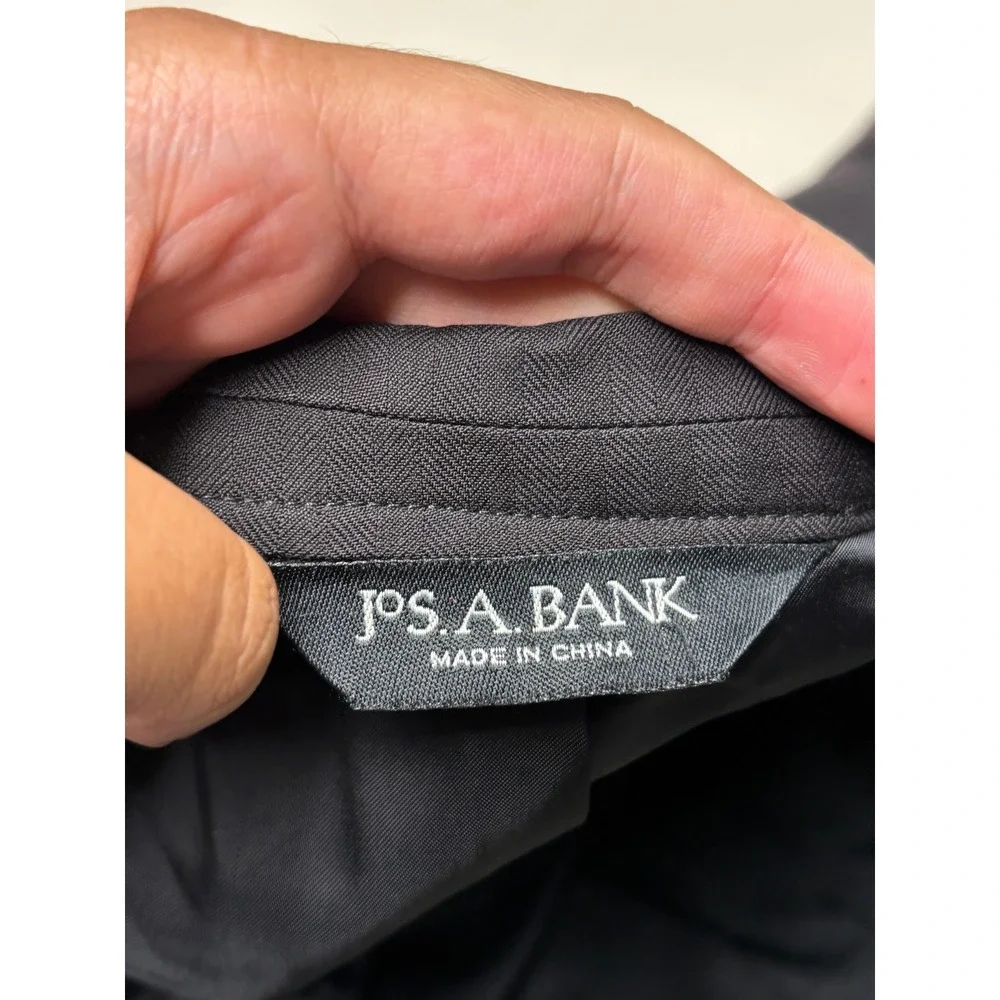 Jos A Bank Signature Collection Suit 2Pc Men 46L W40 L34 Charcoal Black Wool